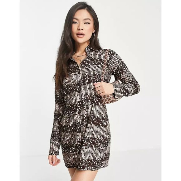Motel Rocks Dresses & Skirts - Motel Vaya Button Up Mini Dress in Retro Polka Dot NWT size XS